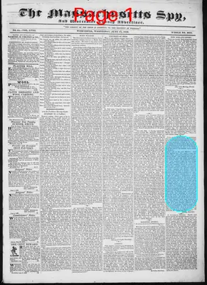 Page thumbnail for The Massachusetts Spy, And Worcester County Advertiser