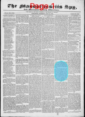 Page thumbnail for The Massachusetts Spy, And Worcester County Advertiser