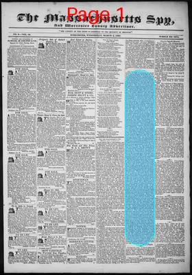 Page thumbnail for The Massachusetts Spy, And Worcester County Advertiser
