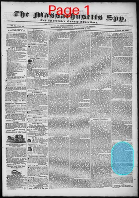 Page thumbnail for The Massachusetts Spy, And Worcester County Advertiser