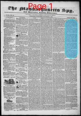 Page thumbnail for The Massachusetts Spy, And Worcester County Advertiser