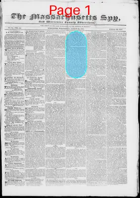 Page thumbnail for The Massachusetts Spy, And Worcester County Advertiser
