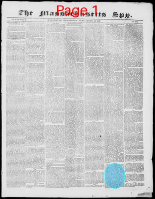 Page thumbnail for The Massachusetts Spy