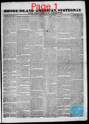 Page thumbnail for Rhode Island American, Statesman And Providence Gazette