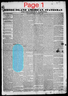 Page thumbnail for Rhode Island American, Statesman And Providence Gazette