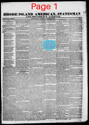 Page thumbnail for Rhode Island American, Statesman And Providence Gazette