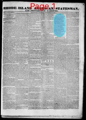 Page thumbnail for Rhode Island American, Statesman And Providence Gazette