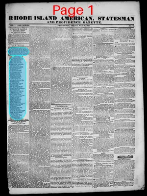 Page thumbnail for Rhode Island American, Statesman And Providence Gazette