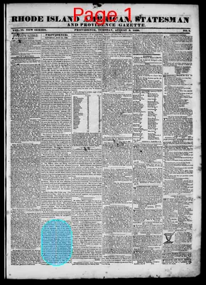 Page thumbnail for Rhode Island American, Statesman And Providence Gazette