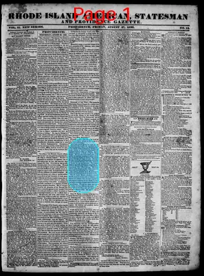 Page thumbnail for Rhode Island American, Statesman And Providence Gazette