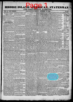 Page thumbnail for Rhode Island American, Statesman And Providence Gazette