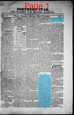 Page thumbnail for Northern Star, And Warren And Bristol Gazette