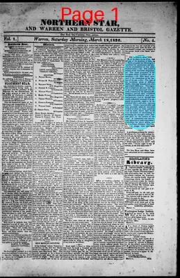 Page thumbnail for Northern Star, And Warren And Bristol Gazette