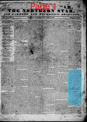 Page thumbnail for The Northern Star, And Farmers' And Mechanics' Advocate