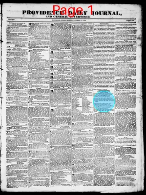 Page thumbnail for Providence Daily Journal, And General Advertiser