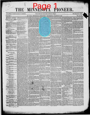 Page thumbnail for The Minnesota Pioneer