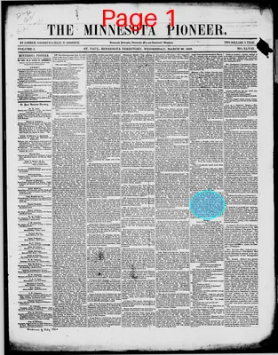 Page thumbnail for The Minnesota Pioneer