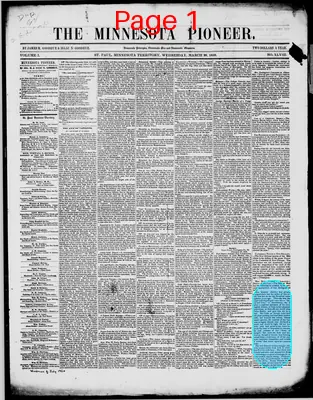 Page thumbnail for The Minnesota Pioneer