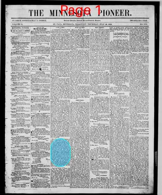 Page thumbnail for The Minnesota Pioneer
