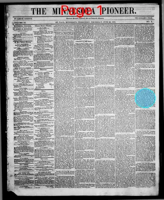 Page thumbnail for The Minnesota Pioneer
