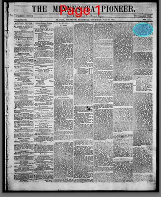 Page thumbnail for The Minnesota Pioneer