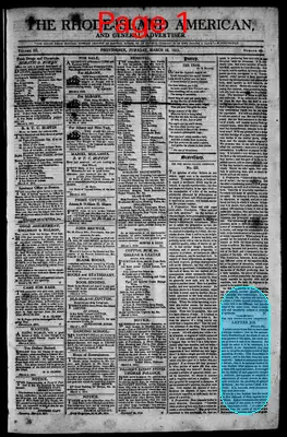 Page thumbnail for The Rhode Island American, And General Advertiser