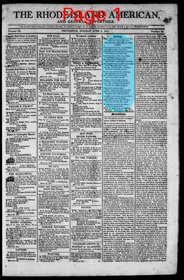 Page thumbnail for The Rhode Island American, And General Advertiser