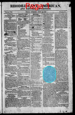 Page thumbnail for The Rhode Island American, And General Advertiser