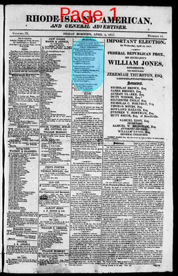 Page thumbnail for The Rhode Island American, And General Advertiser