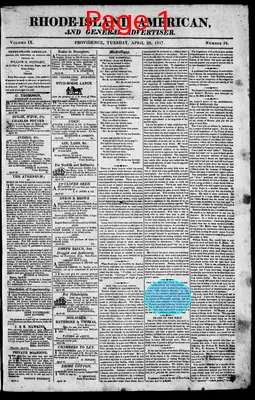 Page thumbnail for The Rhode Island American, And General Advertiser