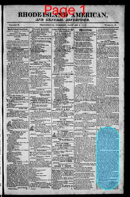 Page thumbnail for The Rhode Island American, And General Advertiser