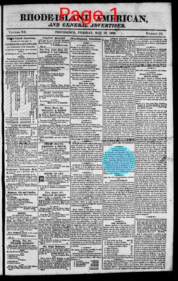 Page thumbnail for The Rhode Island American, And General Advertiser