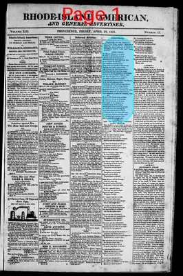 Page thumbnail for The Rhode Island American, And General Advertiser