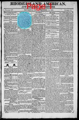 Page thumbnail for The Rhode Island American, And General Advertiser
