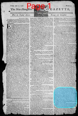 Page thumbnail for The New Hampshire Gazette