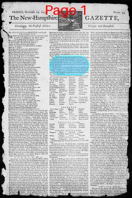 Page thumbnail for The New Hampshire Gazette