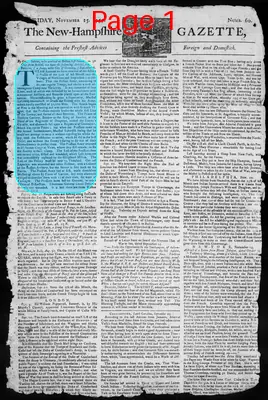 Page thumbnail for The New Hampshire Gazette