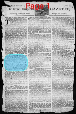 Page thumbnail for The New Hampshire Gazette
