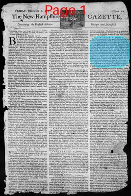 Page thumbnail for The New Hampshire Gazette