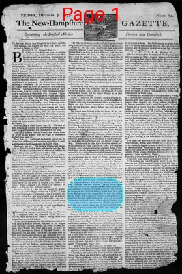Page thumbnail for The New Hampshire Gazette