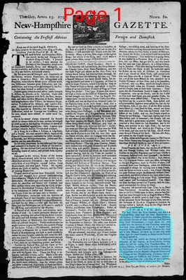 Page thumbnail for The New Hampshire Gazette