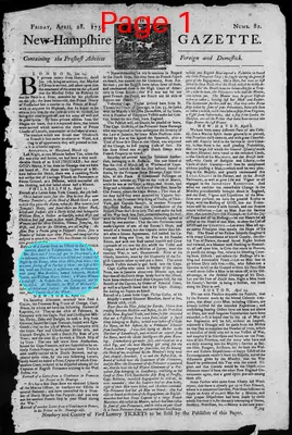 Page thumbnail for The New Hampshire Gazette