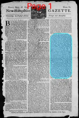 Page thumbnail for The New Hampshire Gazette