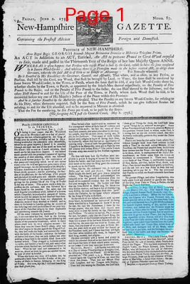 Page thumbnail for The New Hampshire Gazette