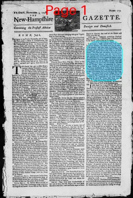 Page thumbnail for The New Hampshire Gazette