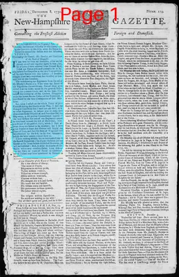 Page thumbnail for The New Hampshire Gazette