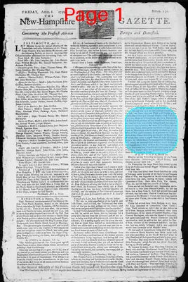 Page thumbnail for The New Hampshire Gazette
