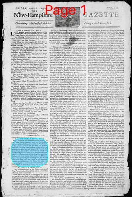 Page thumbnail for The New Hampshire Gazette