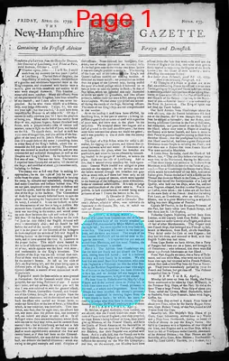 Page thumbnail for The New Hampshire Gazette