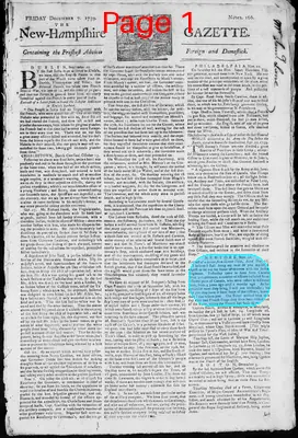 Page thumbnail for The New Hampshire Gazette